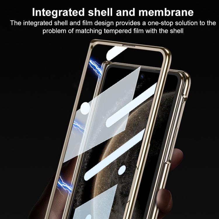 For Huawei Mate X6 GKK Integrated Cloud Pattern Plain Leather Contrast Color Stitching Folding Phone Case