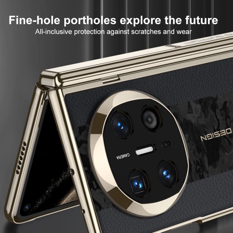 For Huawei Mate X6 GKK Integrated Cloud Pattern Plain Leather Contrast Color Stitching Folding Phone Case