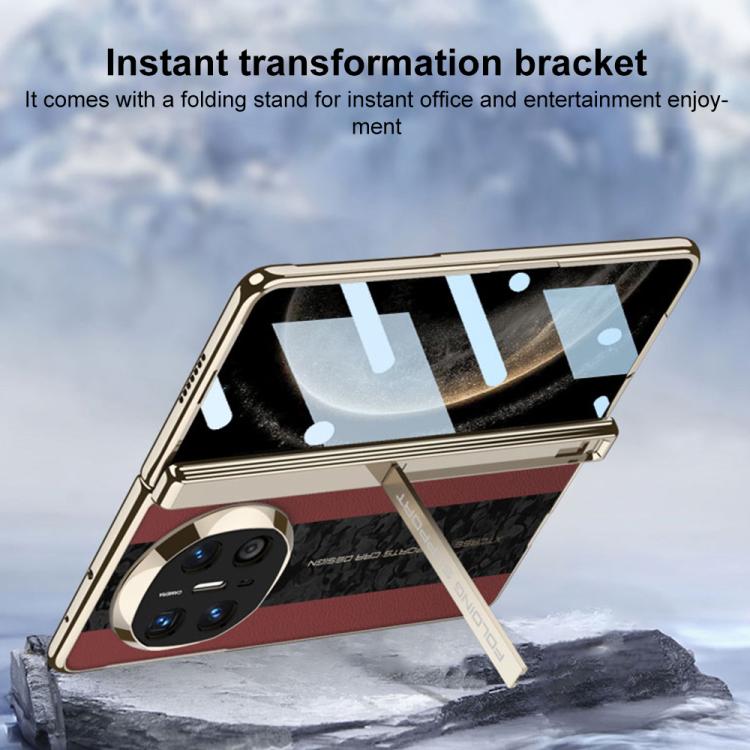 For Huawei Mate X6 GKK Integrated Cloud Pattern Plain Leather Contrast Color Stitching Folding Phone Case