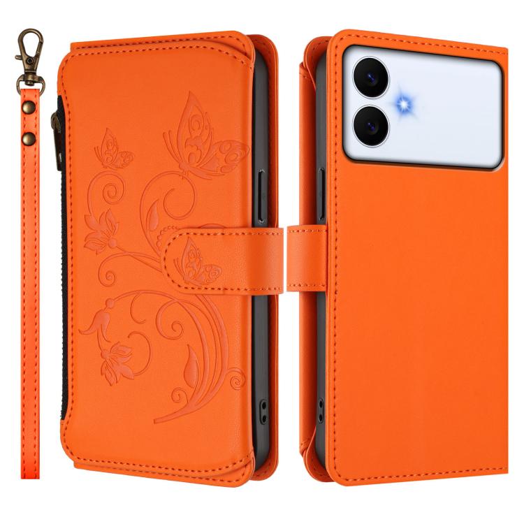 For Galaxy S26 Edge 5G Butterfly Love Flower Multi-card Zipper Wallet Leather Phone Case