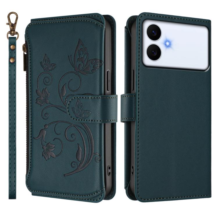 For Galaxy S26 Edge 5G Butterfly Love Flower Multi-card Zipper Wallet Leather Phone Case