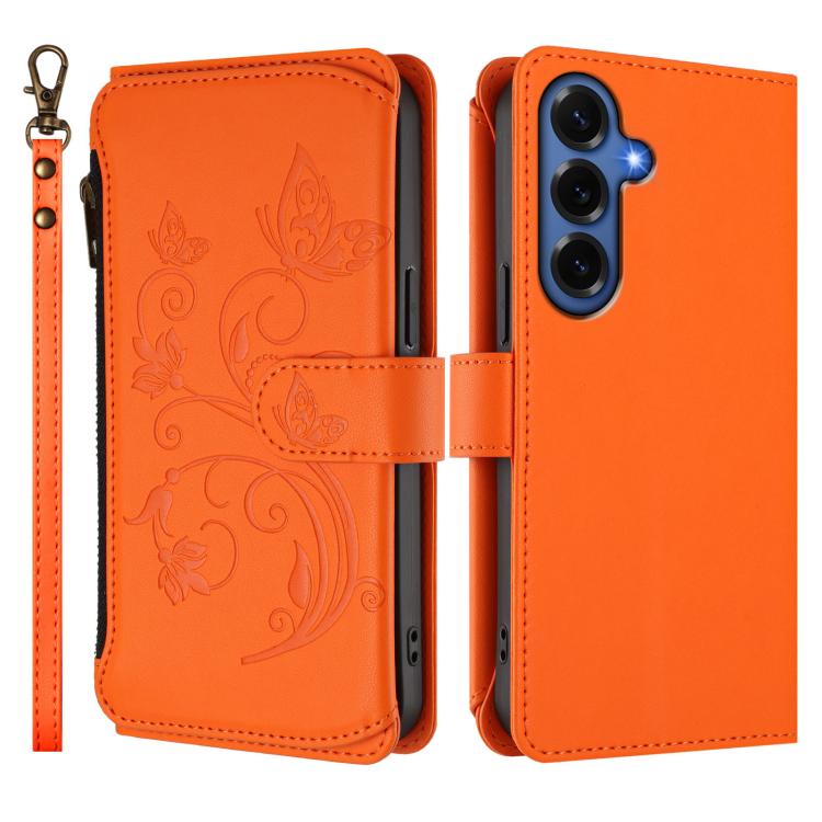 For Galaxy S26+ 5G Butterfly Love Flower Multi-card Zipper Wallet Leather Phone Case