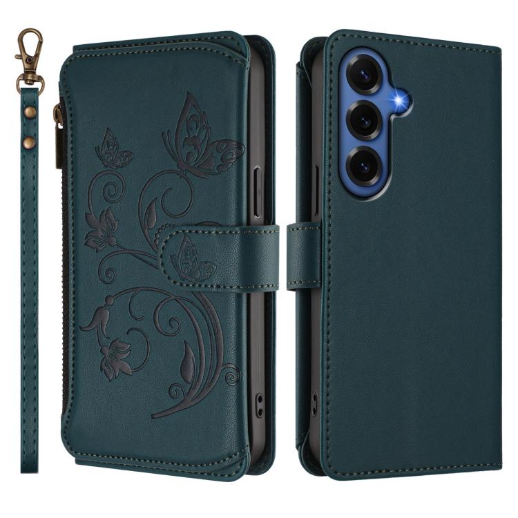 For Galaxy S26+ 5G Butterfly Love Flower Multi-card Zipper Wallet Leather Phone Case