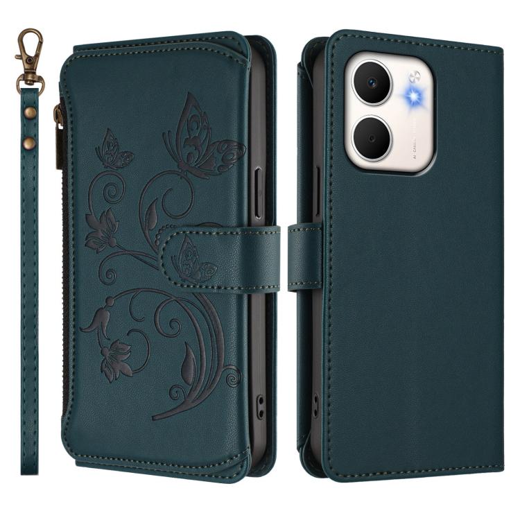 For OPPO A5x 5G / 4G Global Butterfly Love Flower Multi-card Zipper Wallet Leather Phone Case