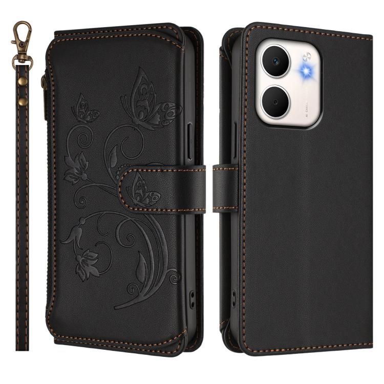 For OPPO A5x 5G / 4G Global Butterfly Love Flower Multi-card Zipper Wallet Leather Phone Case