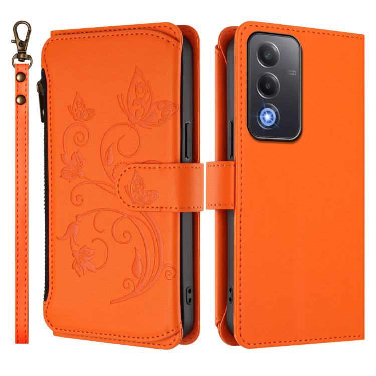 For OPPO A5 5G / A3 Pro 5G Global Butterfly Love Flower Multi-card Zipper Wallet Leather Phone Case