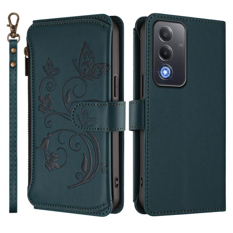 For OPPO A5 5G / A3 Pro 5G Global Butterfly Love Flower Multi-card Zipper Wallet Leather Phone Case