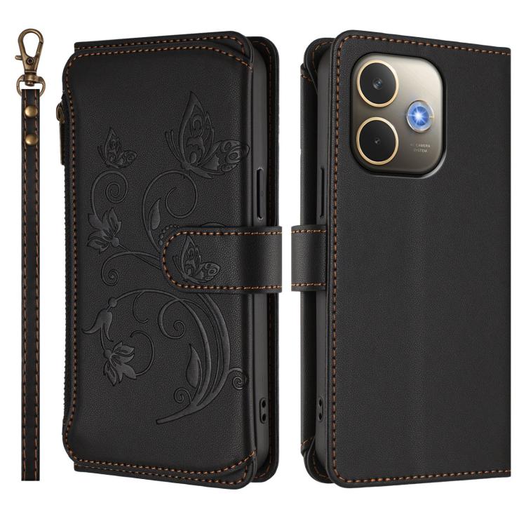 For OPPO A5 Pro 5G / 4G Global Butterfly Love Flower Multi-card Zipper Wallet Leather Phone Case