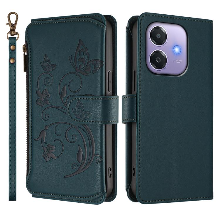 For OPPO A3x / A3 / A60 5G Global Butterfly Love Flower Multi-card Zipper Wallet Leather Phone Case