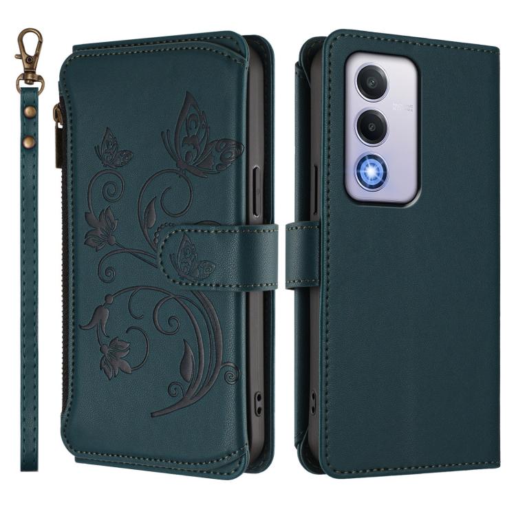 For OPPO A80 5G EU / K12x 5G Global Butterfly Love Flower Multi-card Zipper Wallet Leather Phone Case