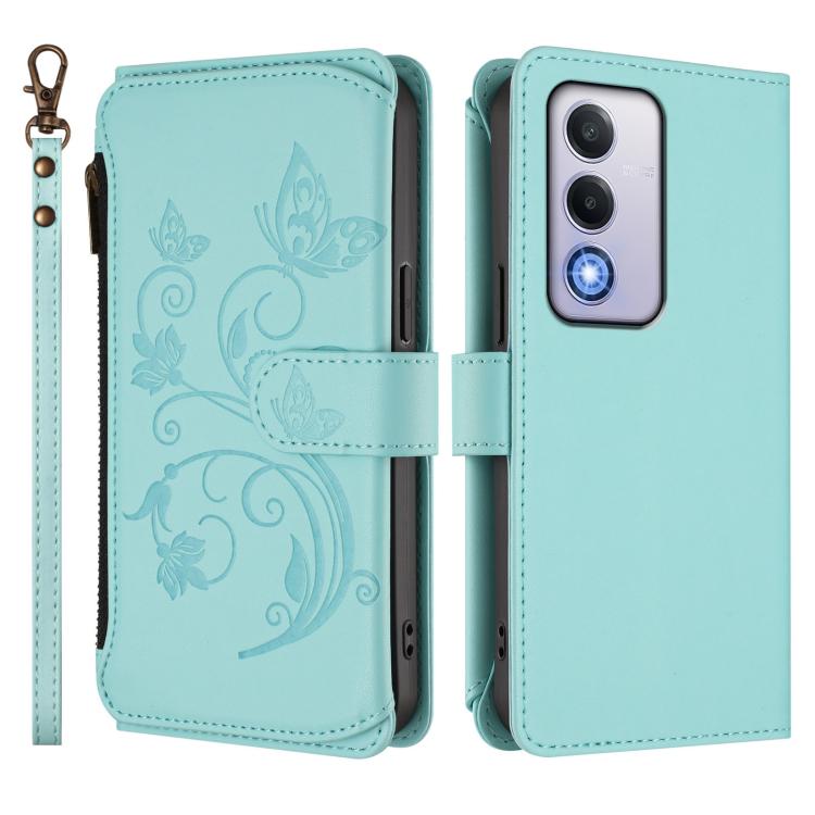 For OPPO A80 5G EU / K12x 5G Global Butterfly Love Flower Multi-card Zipper Wallet Leather Phone Case
