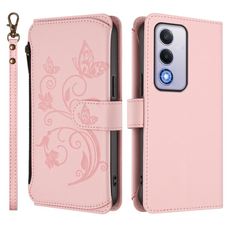 For OPPO A80 5G EU / K12x 5G Global Butterfly Love Flower Multi-card Zipper Wallet Leather Phone Case