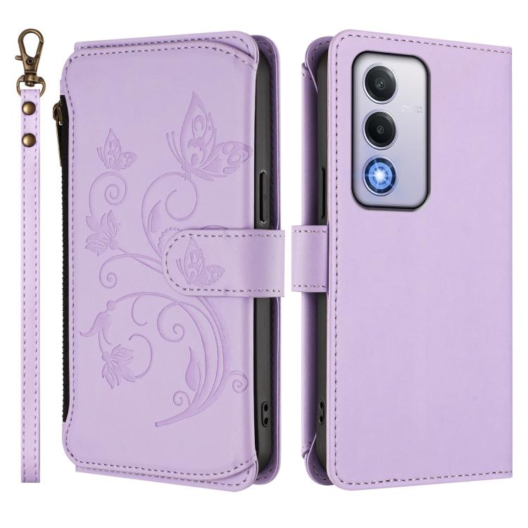For OPPO A80 5G EU / K12x 5G Global Butterfly Love Flower Multi-card Zipper Wallet Leather Phone Case