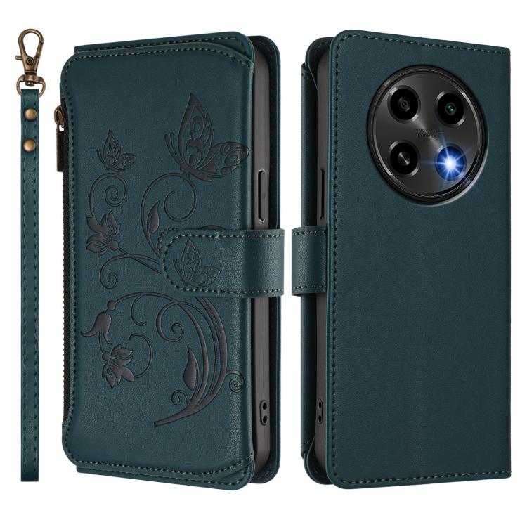 For OPPO A2 Pro 5G / F27 Pro 5G Butterfly Love Flower Multi-card Zipper Wallet Leather Phone Case