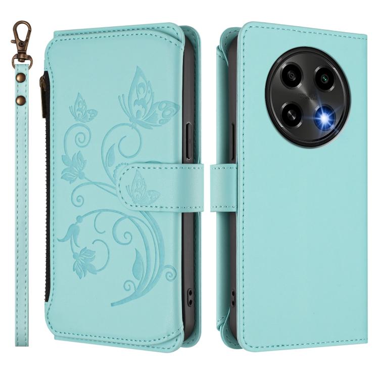 For OPPO A2 Pro 5G / F27 Pro 5G Butterfly Love Flower Multi-card Zipper Wallet Leather Phone Case