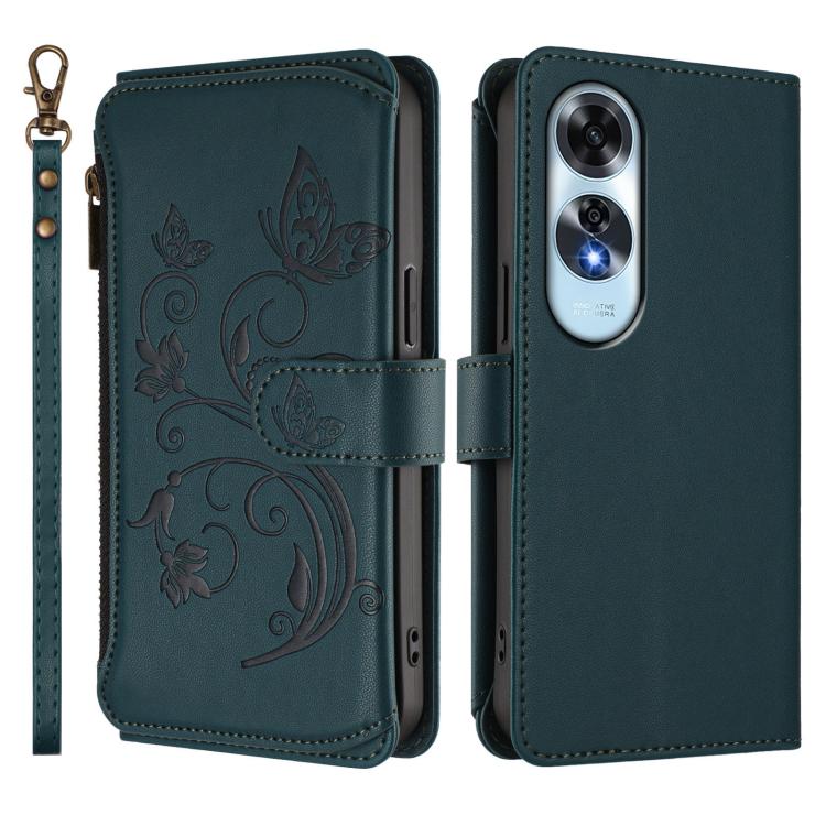 For OPPO A60 4G Global Butterfly Love Flower Multi-card Zipper Wallet Leather Phone Case