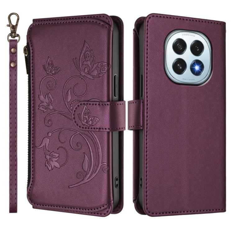 For OPPO F29 5G Global Butterfly Love Flower Multi-card Zipper Wallet Leather Phone Case