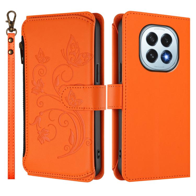 For OPPO F29 5G Global Butterfly Love Flower Multi-card Zipper Wallet Leather Phone Case