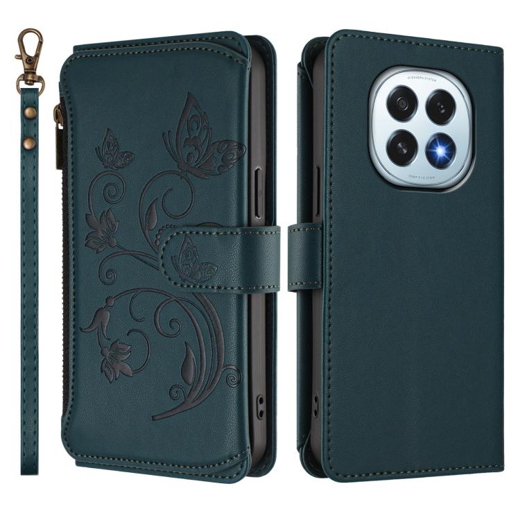 For OPPO F29 5G Global Butterfly Love Flower Multi-card Zipper Wallet Leather Phone Case