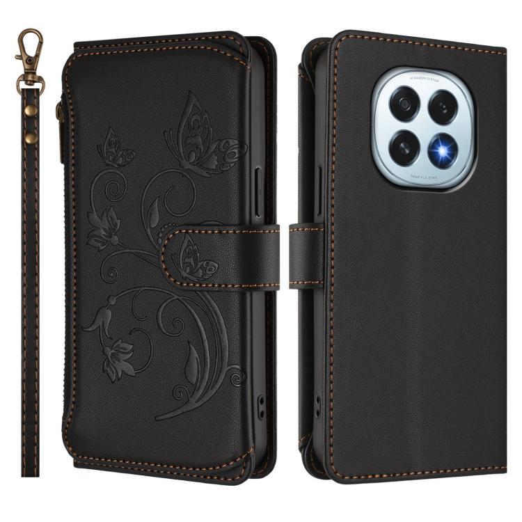 For OPPO F29 5G Global Butterfly Love Flower Multi-card Zipper Wallet Leather Phone Case
