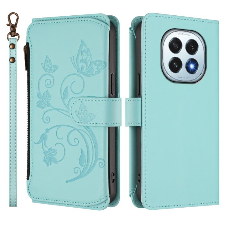 For OPPO F29 5G Global Butterfly Love Flower Multi-card Zipper Wallet Leather Phone Case