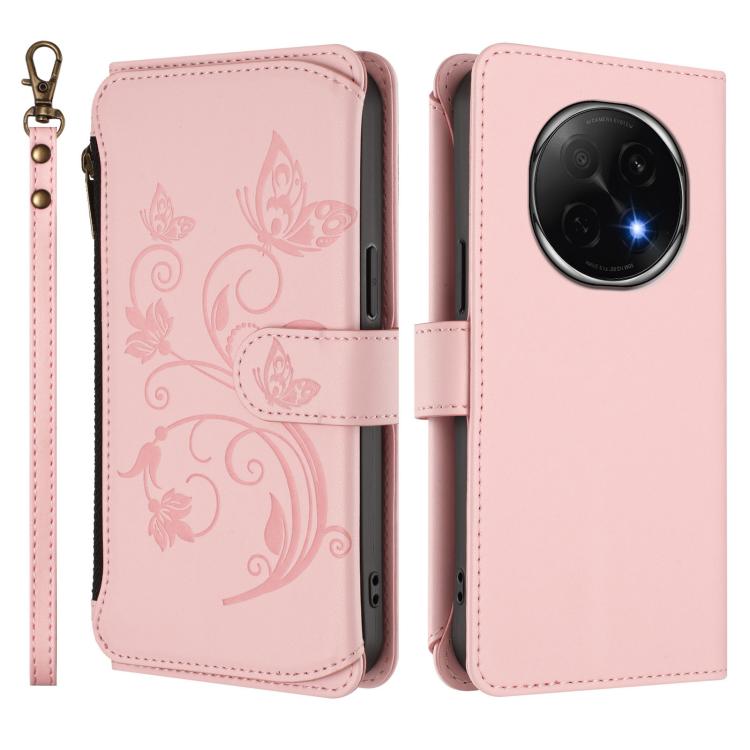 For OPPO F29 Pro 5G Global Butterfly Love Flower Multi-card Zipper Wallet Leather Phone Case