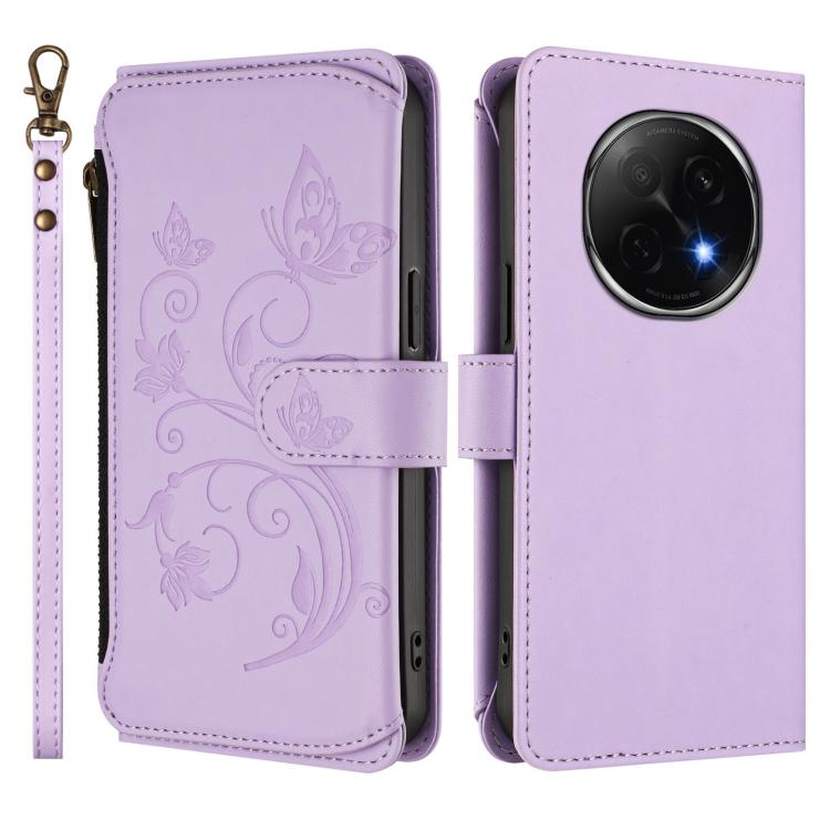 For OPPO F29 Pro 5G Global Butterfly Love Flower Multi-card Zipper Wallet Leather Phone Case