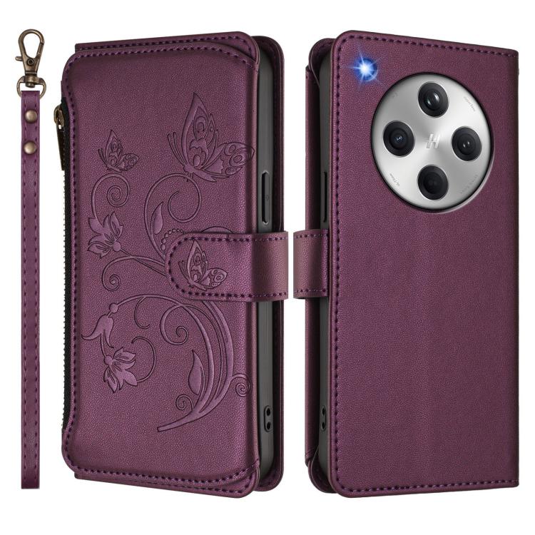 For OPPO Find X8 5G Butterfly Love Flower Multi-card Zipper Wallet Leather Phone Case