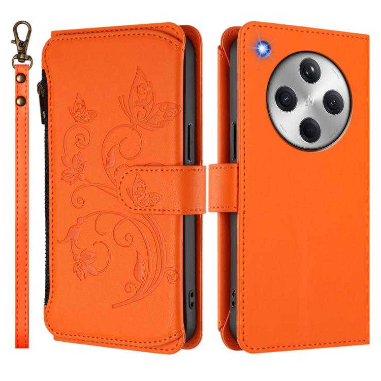 For OPPO Find X8 5G Butterfly Love Flower Multi-card Zipper Wallet Leather Phone Case