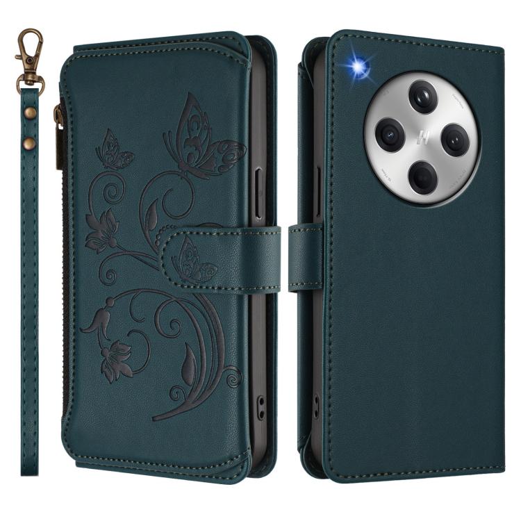 For OPPO Find X8 5G Butterfly Love Flower Multi-card Zipper Wallet Leather Phone Case