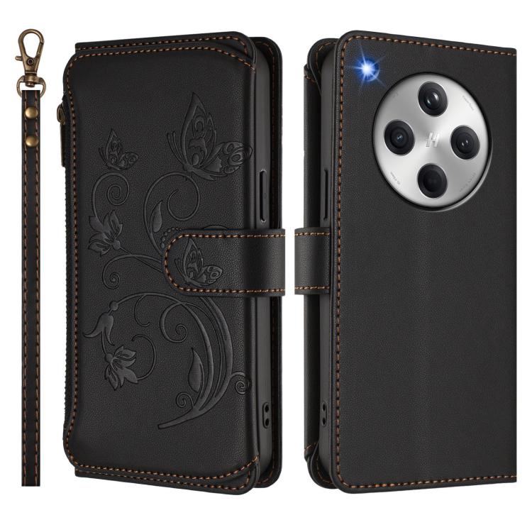 For OPPO Find X8 5G Butterfly Love Flower Multi-card Zipper Wallet Leather Phone Case