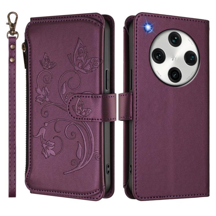 For OPPO Find X8 Pro 5G Butterfly Love Flower Multi-card Zipper Wallet Leather Phone Case
