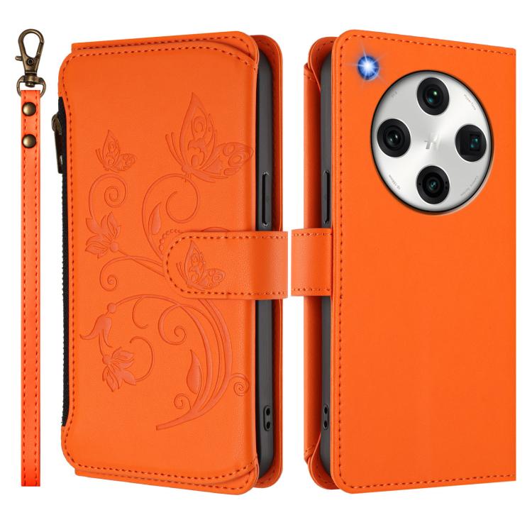 For OPPO Find X8 Pro 5G Butterfly Love Flower Multi-card Zipper Wallet Leather Phone Case