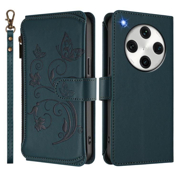 For OPPO Find X8 Pro 5G Butterfly Love Flower Multi-card Zipper Wallet Leather Phone Case