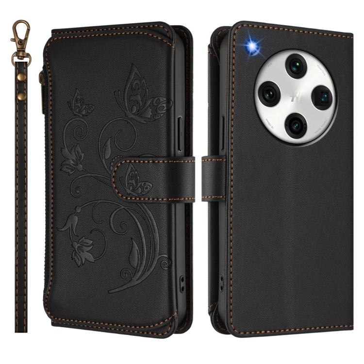 For OPPO Find X8 Pro 5G Butterfly Love Flower Multi-card Zipper Wallet Leather Phone Case