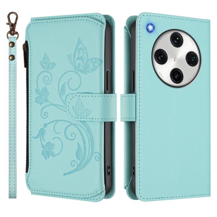 For OPPO Find X8 Pro 5G Butterfly Love Flower Multi-card Zipper Wallet Leather Phone Case