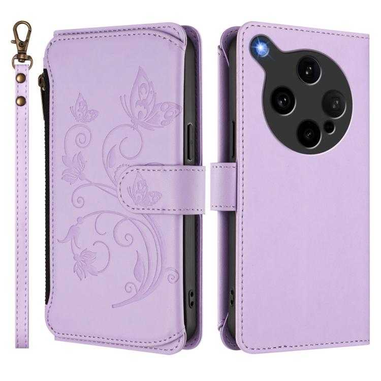 For OPPO Find X8 Ultra 5G Butterfly Love Flower Multi-card Zipper Wallet Leather Phone Case