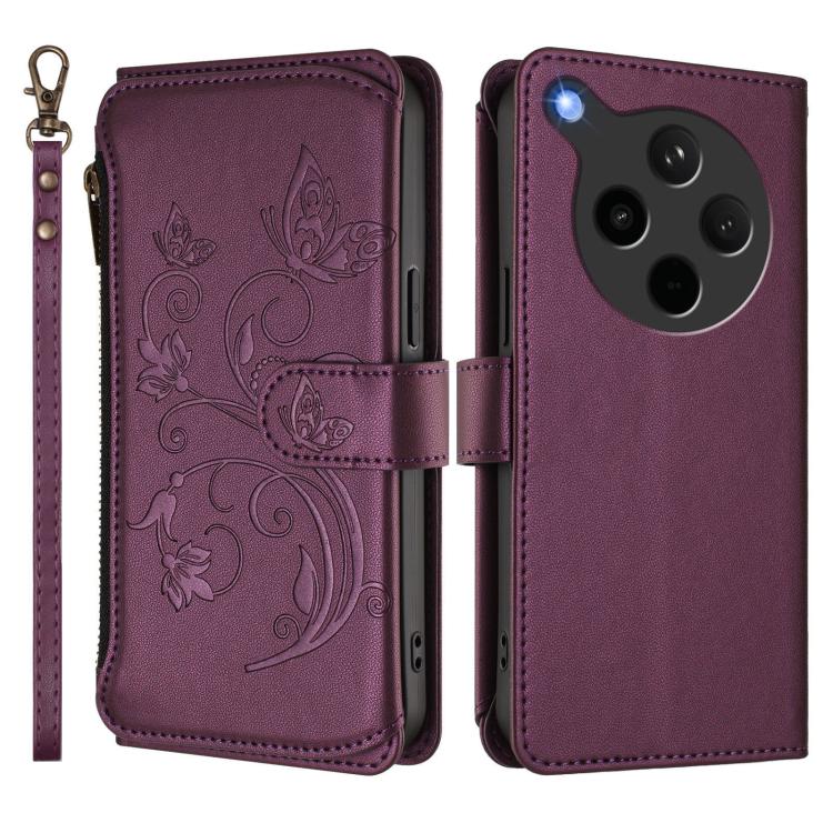 For OPPO Find X8s+ 5G Butterfly Love Flower Multi-card Zipper Wallet Leather Phone Case