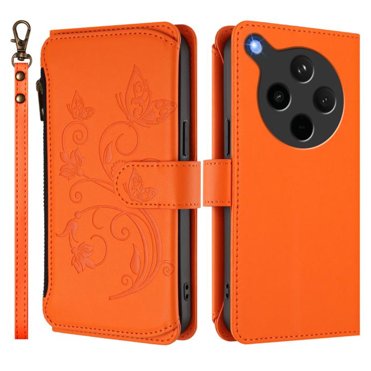 For OPPO Find X8s+ 5G Butterfly Love Flower Multi-card Zipper Wallet Leather Phone Case