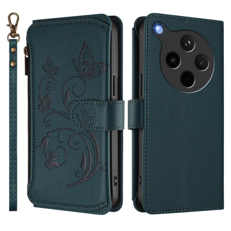 For OPPO Find X8s+ 5G Butterfly Love Flower Multi-card Zipper Wallet Leather Phone Case