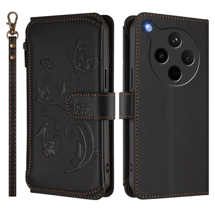 For OPPO Find X8s+ 5G Butterfly Love Flower Multi-card Zipper Wallet Leather Phone Case