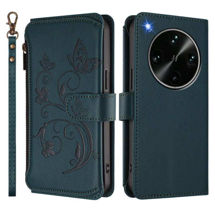 For OPPO Find X9 Ultra Butterfly Love Flower Multi-card Zipper Wallet Leather Phone Case