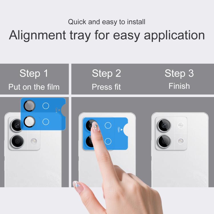 For Redmi Note 13 5G imak Glass Rear Camera Lens Film Phone Case Exclusive, Self-positioning Version