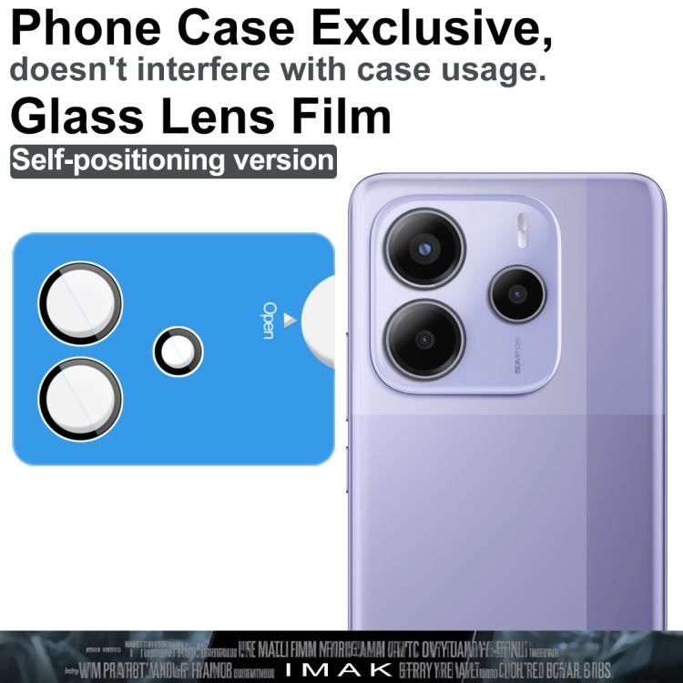 For Redmi Note 14 5G Global imak Glass Rear Camera Lens Film Phone Case Exclusive, Self-positioning Version