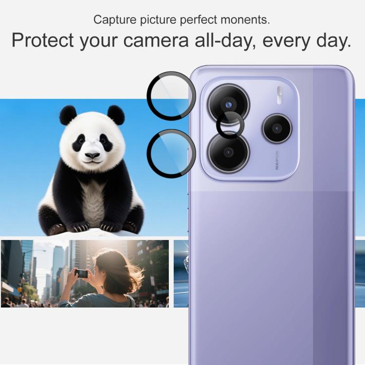 For Redmi Note 14 5G Global imak Glass Rear Camera Lens Film Phone Case Exclusive, Self-positioning Version