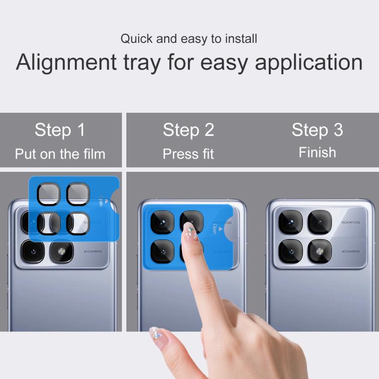 For Redmi K70 Ultra imak Glass Rear Camera Lens Film Phone Case Exclusive, Self-positioning Version