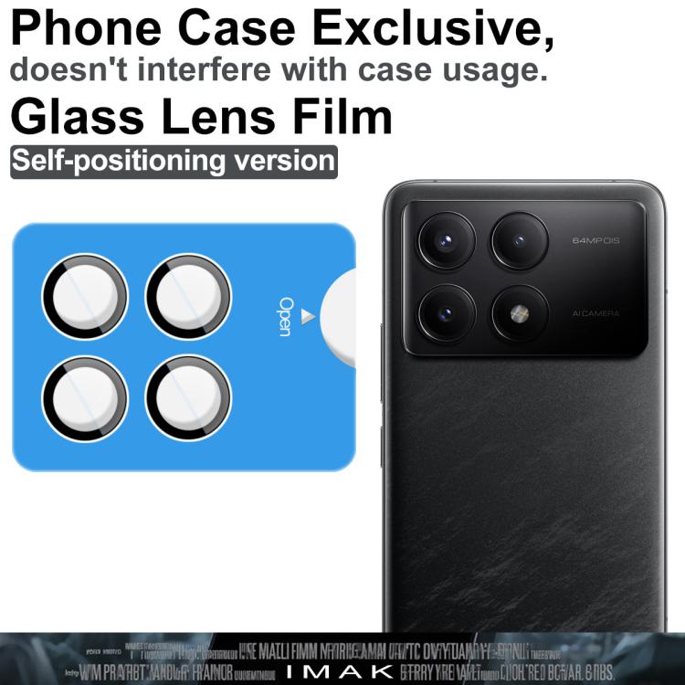 For Xiaomi POCO X6 Pro imak Glass Rear Camera Lens Film Phone Case Exclusive, Self-positioning Version