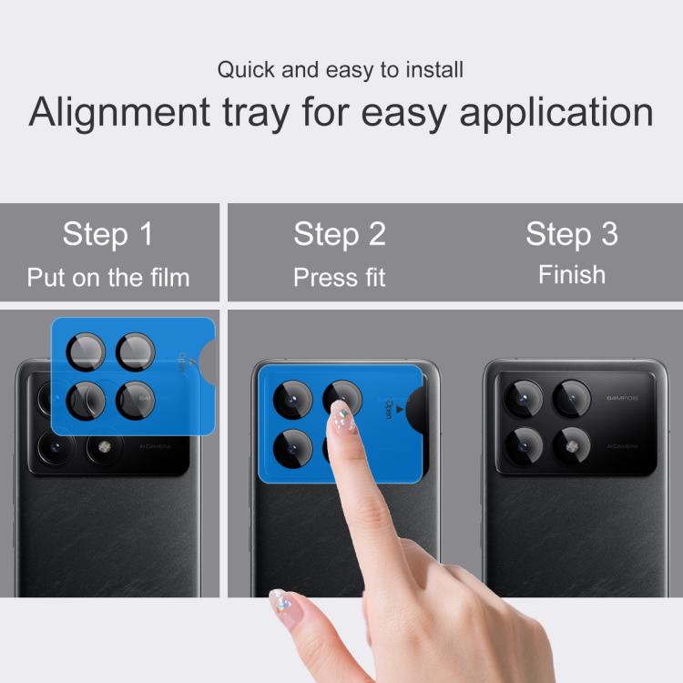 For Xiaomi POCO X6 Pro imak Glass Rear Camera Lens Film Phone Case Exclusive, Self-positioning Version
