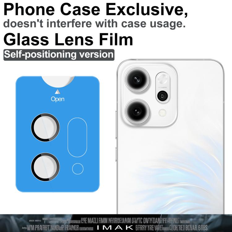 For OOPPO Reno14 Pro 5G imak Glass Rear Camera Lens Film Phone Case Exclusive, Self-positioning Version