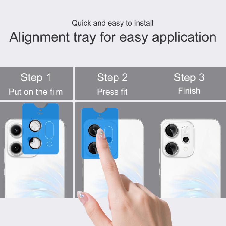 For OOPPO Reno14 Pro 5G imak Glass Rear Camera Lens Film Phone Case Exclusive, Self-positioning Version